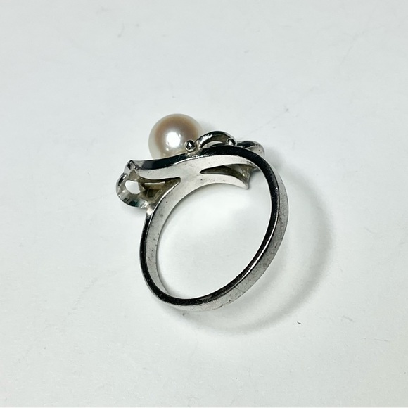 Vintage Tasaki Sterling Silver Japanese Pearl Ring SZ 6.5 - Picture 4 of 8
